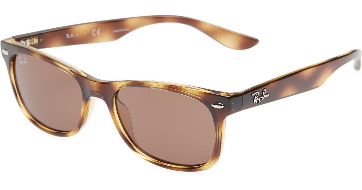 RayBan Junior 48mm Wayfarer Sunglasses Havana Solid Lyst