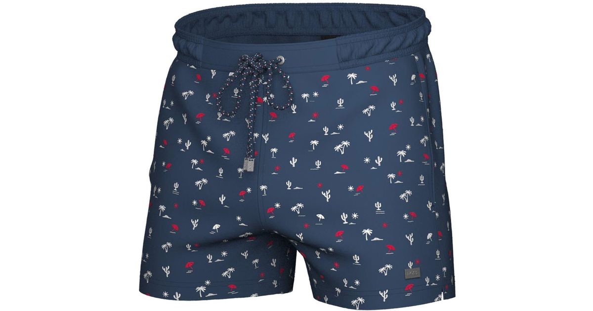 BOSS by HUGO BOSS White Shark Swim Trunks in Blue for Men Lyst