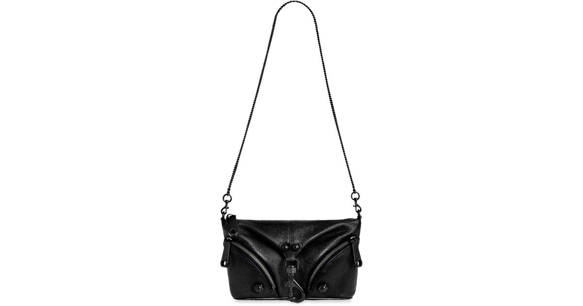 Rebecca Minkoff Mini Julian Leather Crossbody Bag in Black Lyst