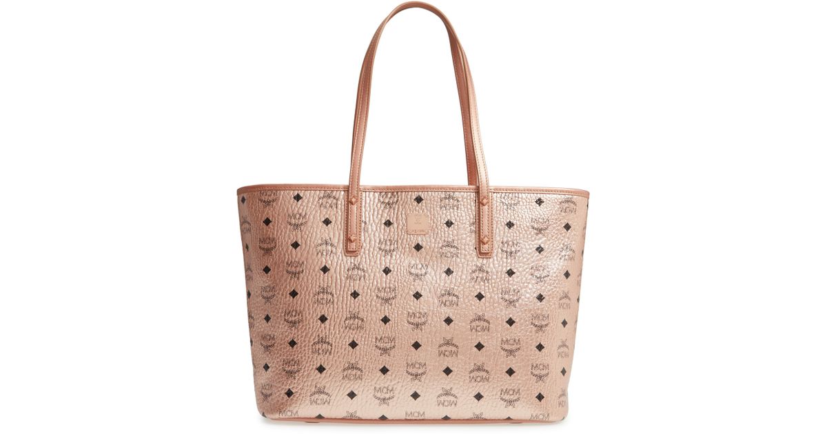 metallic mcm tote
