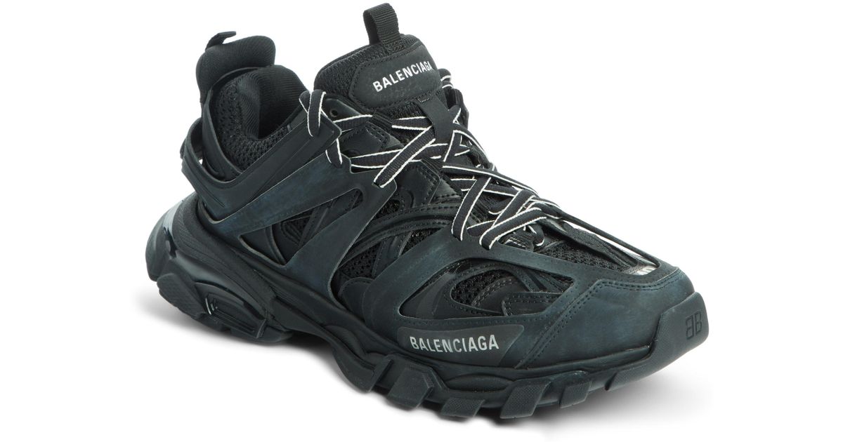 BALENCIAGA Track leather and mesh low top trainers