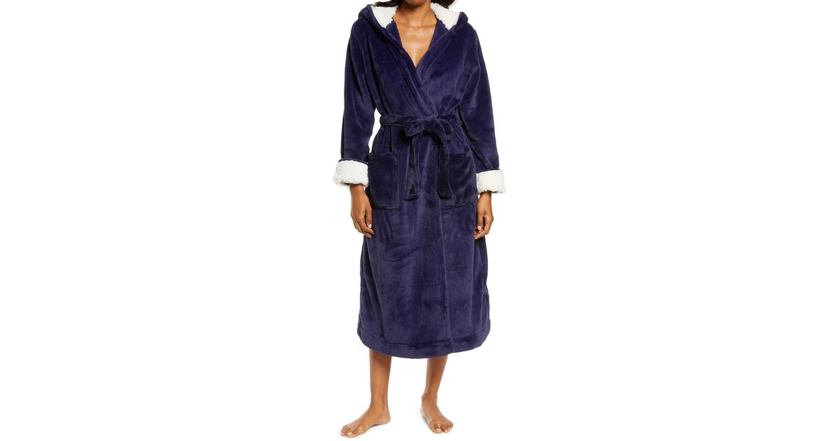 L.L. Bean Wicked Hooded Plush Robe in Bright Navy (Blue) Lyst