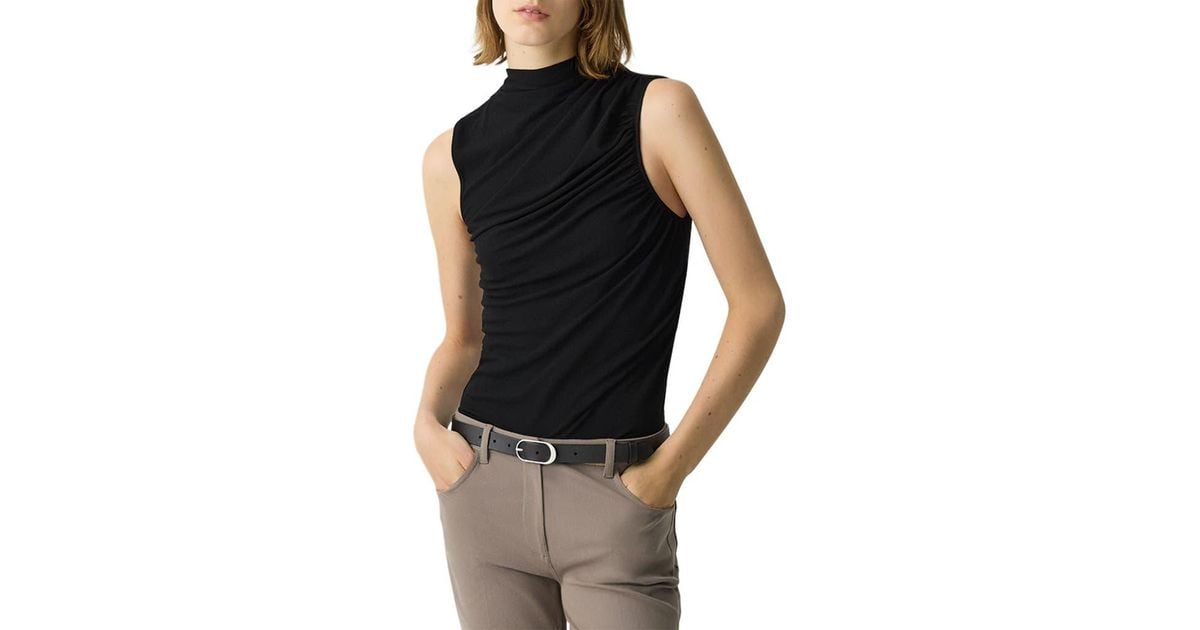 Theory Cowl Neck Shell in Black | Lyst