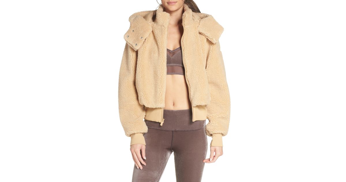 Alo Yoga Foxy Fleece Jacket in Natural