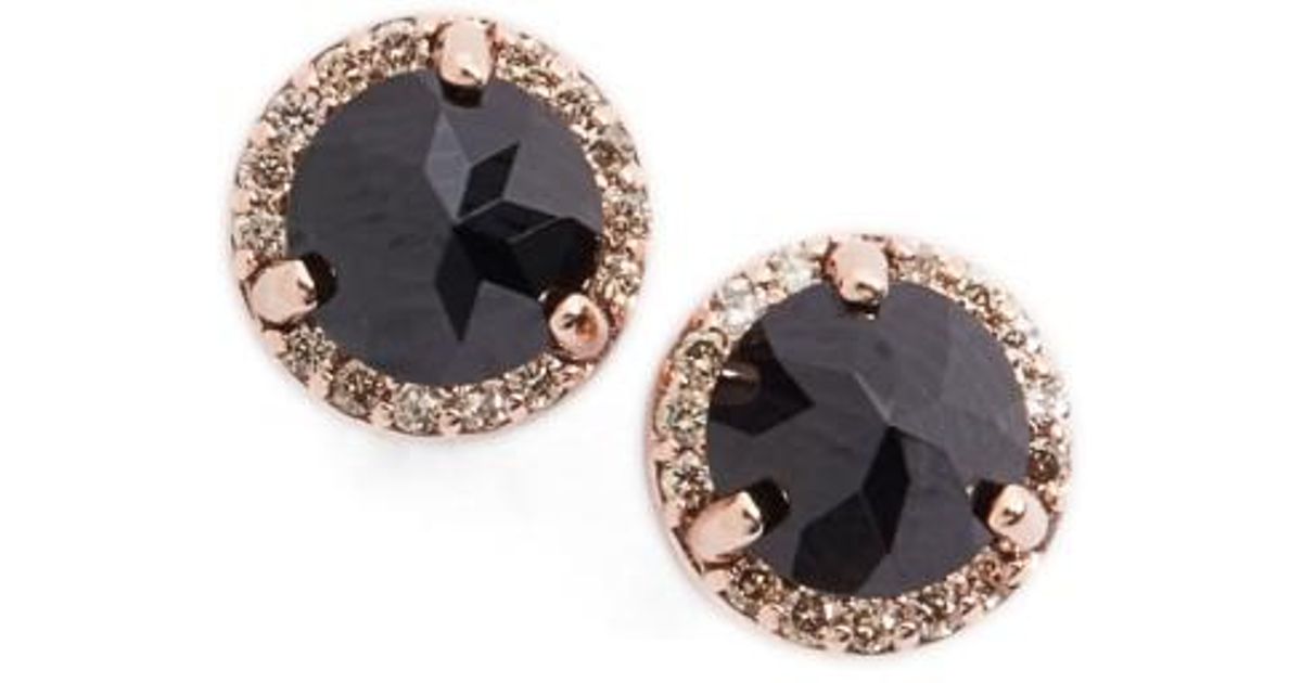 Lyst Anna Sheffield Black Spinel Champagne Diamond Rosette Stud Lyst Anna Sheffield Black Spinel Champagne Diamond Rosette Stud Earrings In