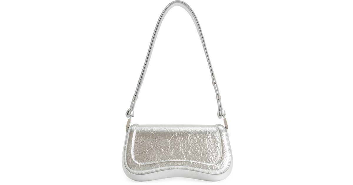 JW PEI Joy Metallic Faux Leather Shoulder Bag in Gray Lyst