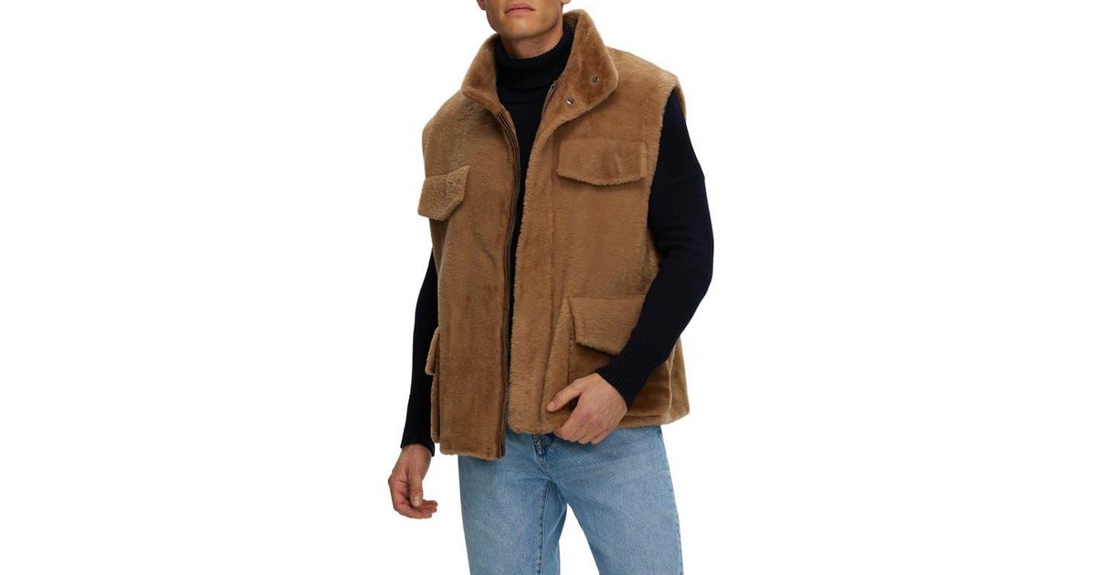 Gorski Genuine Shearling Vest in Brown for Men | Lyst