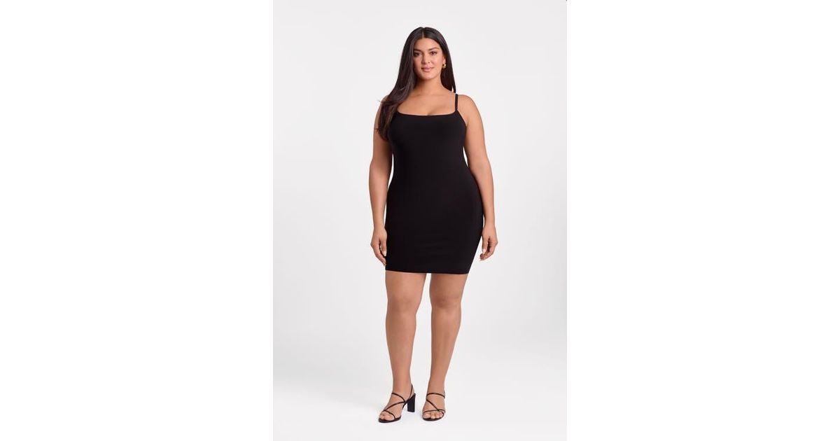 S3 Apparel Sculpting Shapewear Scoop Neck Cami Mini Dress in Black | Lyst