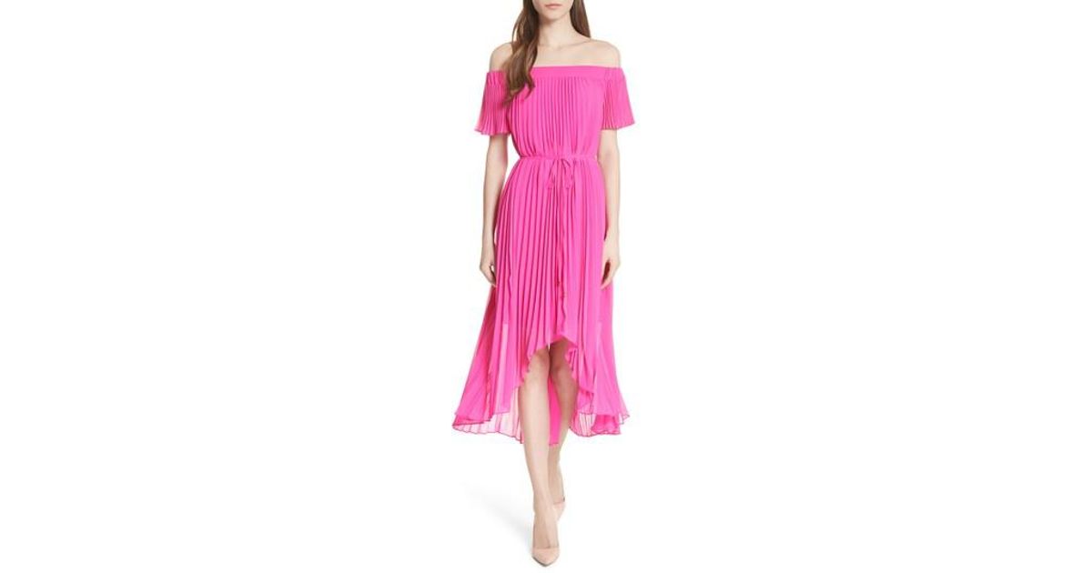 ted baker pleated dress pink
