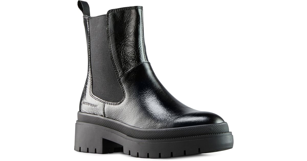 Cougar Shoes Swinton Crinkle Waterproof Patent Leather Chelsea Boot in Black Lyst