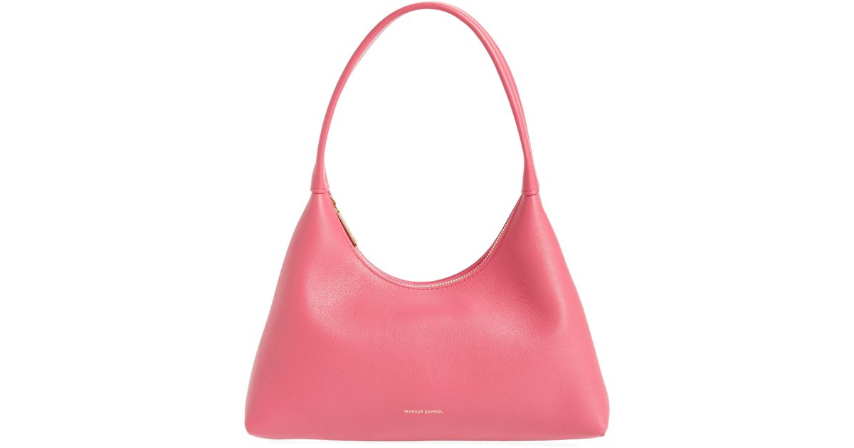 Mansur Gavriel Mini Candy Leather Hobo Bag in Pink | Lyst