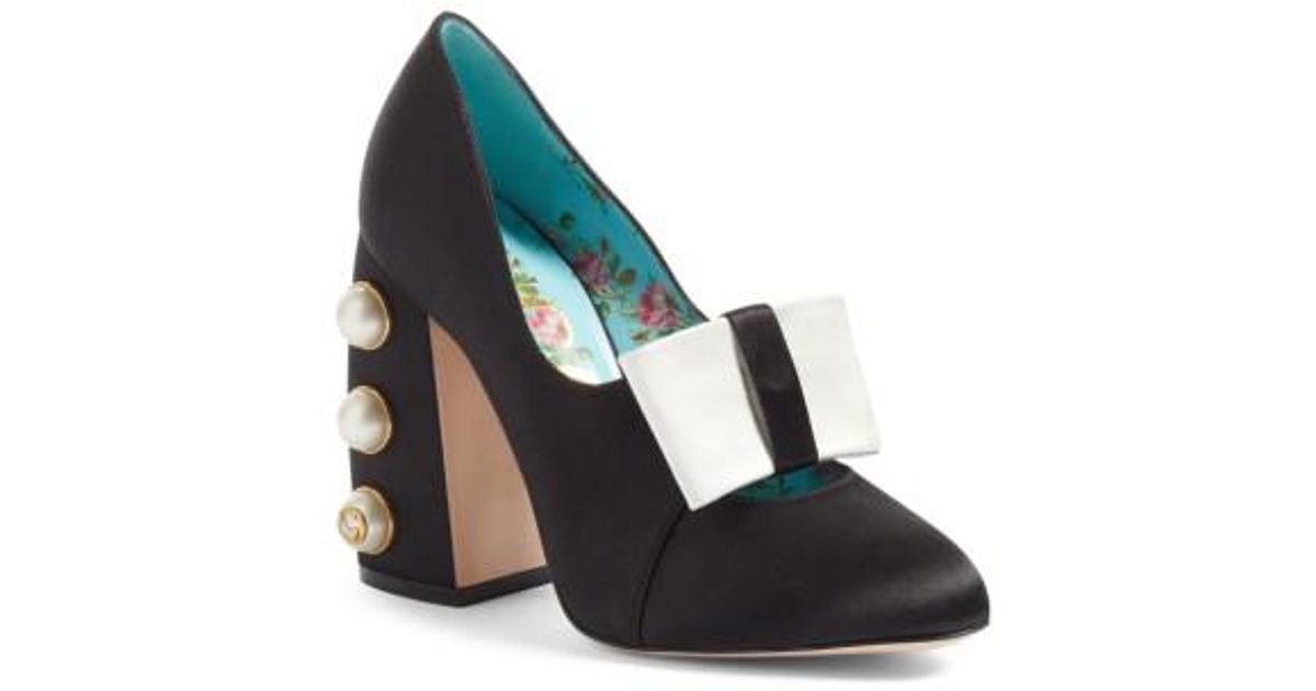 gucci block heel pump