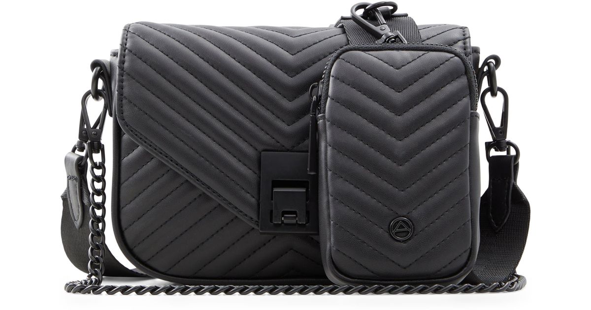 ALDO Unilax Chevron Quilted Faux Leather Crossbody Bag in Black Lyst