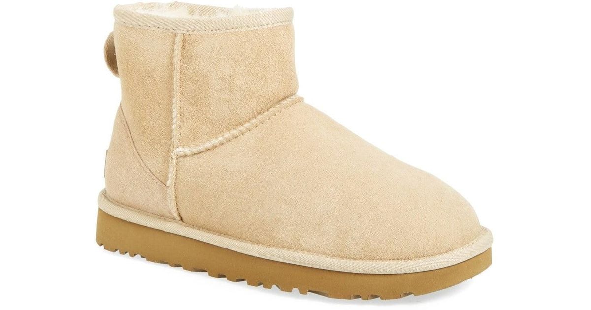 UGG UGG Classic Mini Ii Genuine Shearling Lined Boot in Sand Suede ...