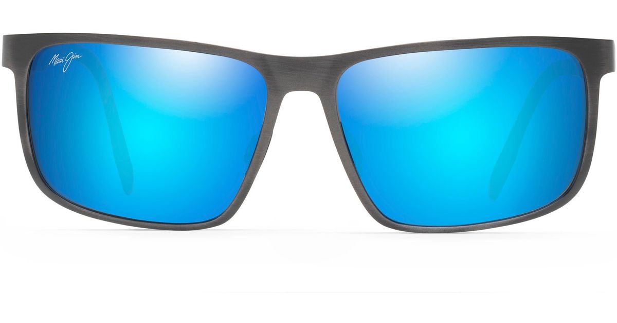 Maui Jim Wana 61mm Polarizedplus2® Rectangle Sunglasses in Blue for Men ...