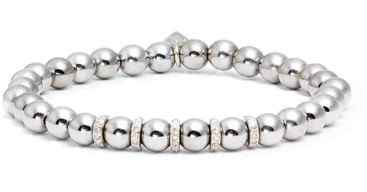 Labradorite Beaded Bracelet with Diamond Rondelles – Sheryl Lowe