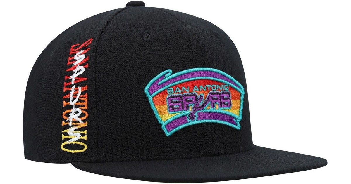 Mitchell & Ness Black San Antonio Spurs Hardwood Classics Retro Bolt Deadstock Snapback Hat