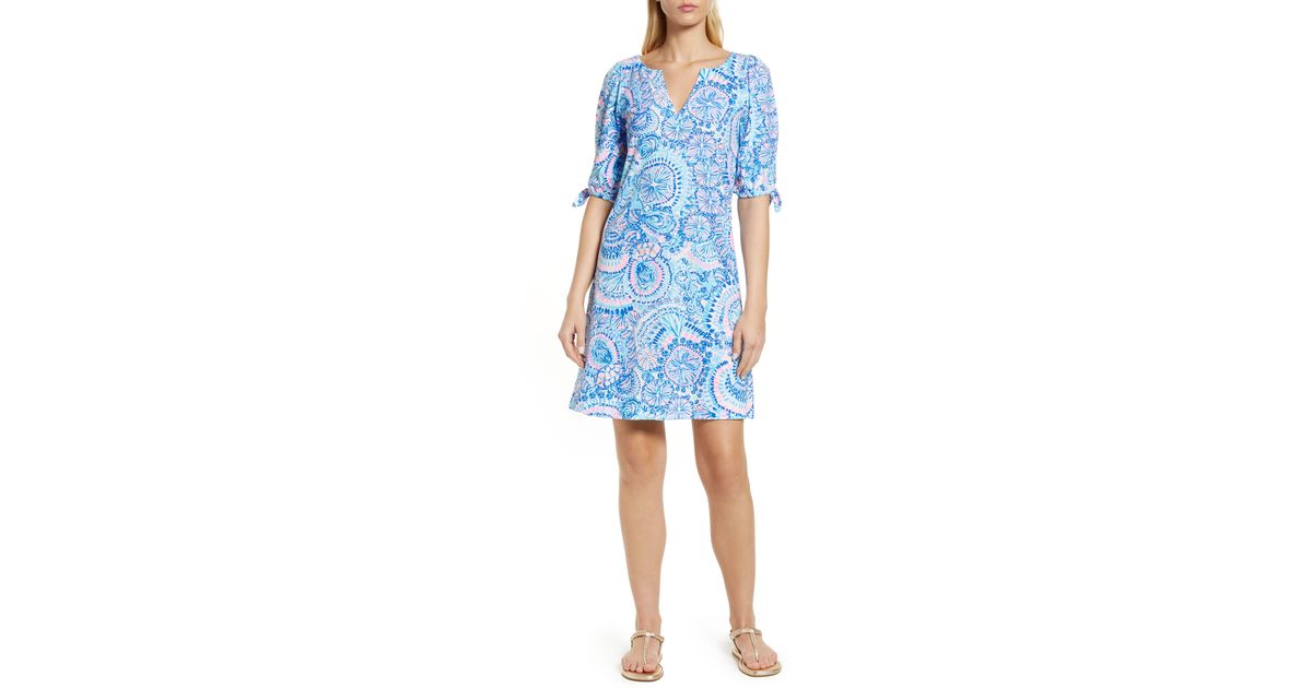 Lilly Pulitzer Easley Puff Sleeve Cotton Knit Dress in Blue | Lyst