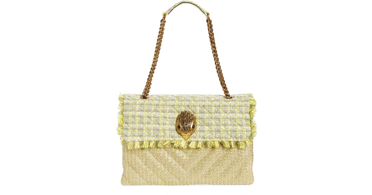 Kurt Geiger Xxl Kensington Raffia Convertible Shoulder Bag in Metallic
