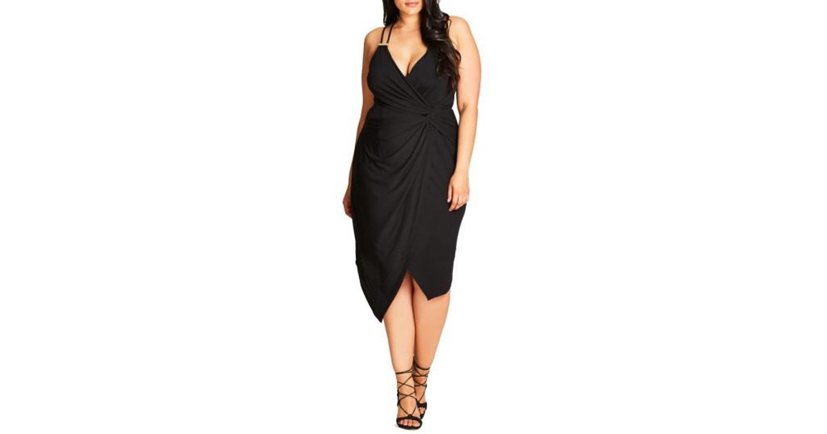 city chic black wrap dress