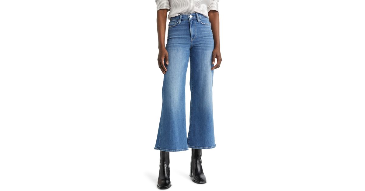 FRAME Le Pixie Palazzo Wide Leg Jeans in Blue | Lyst