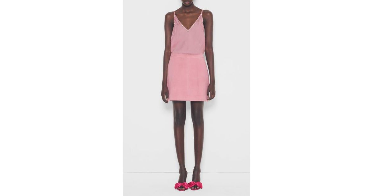 AS by DF Candy Supersuede Skirt in Pink | Lyst