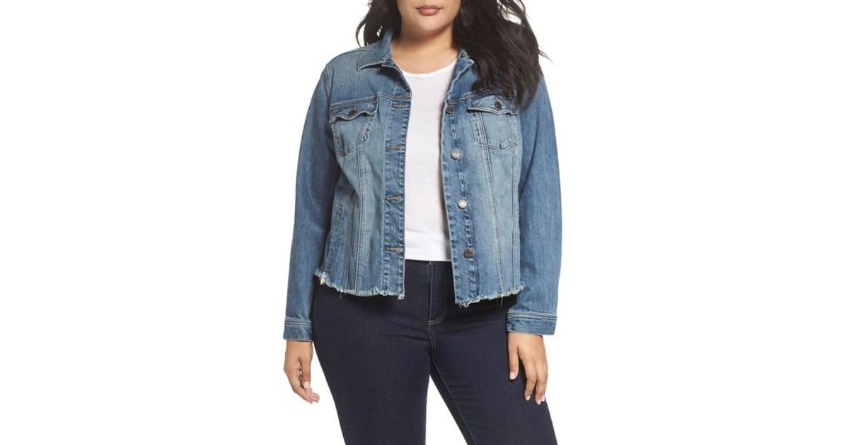 lucky brand frayed hem denim jacket