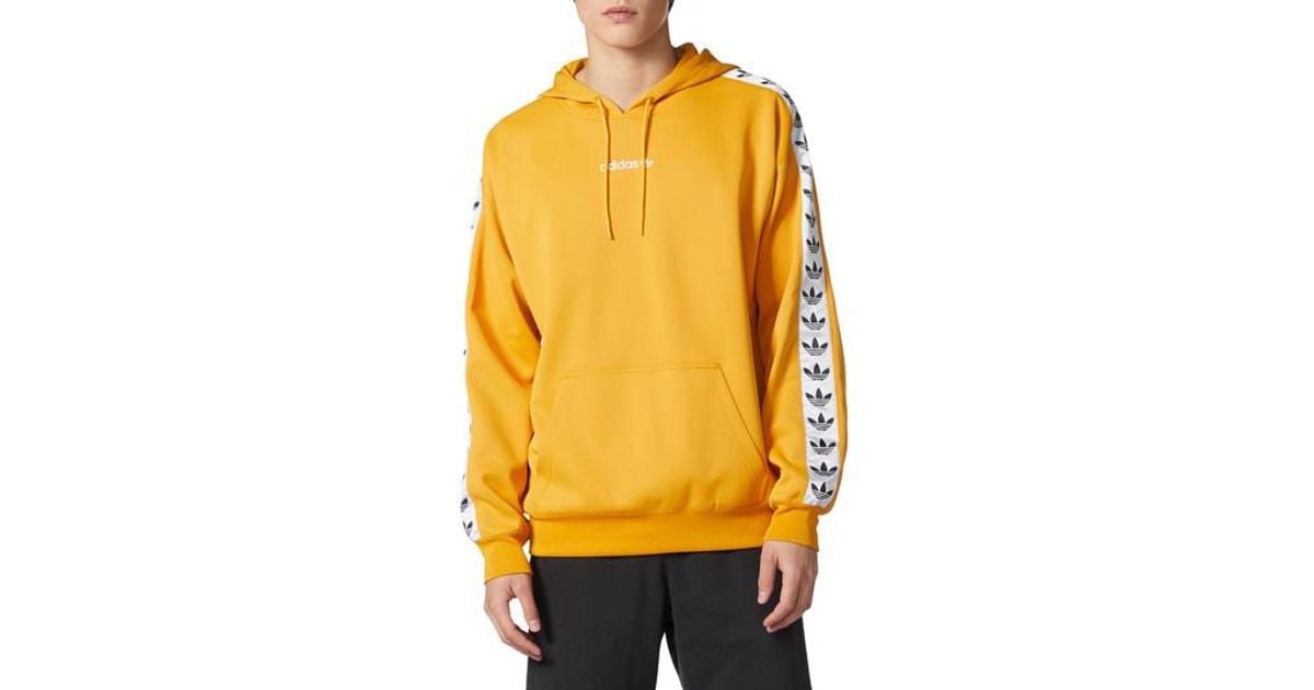 adidas originals overhead tape hoodie yellow