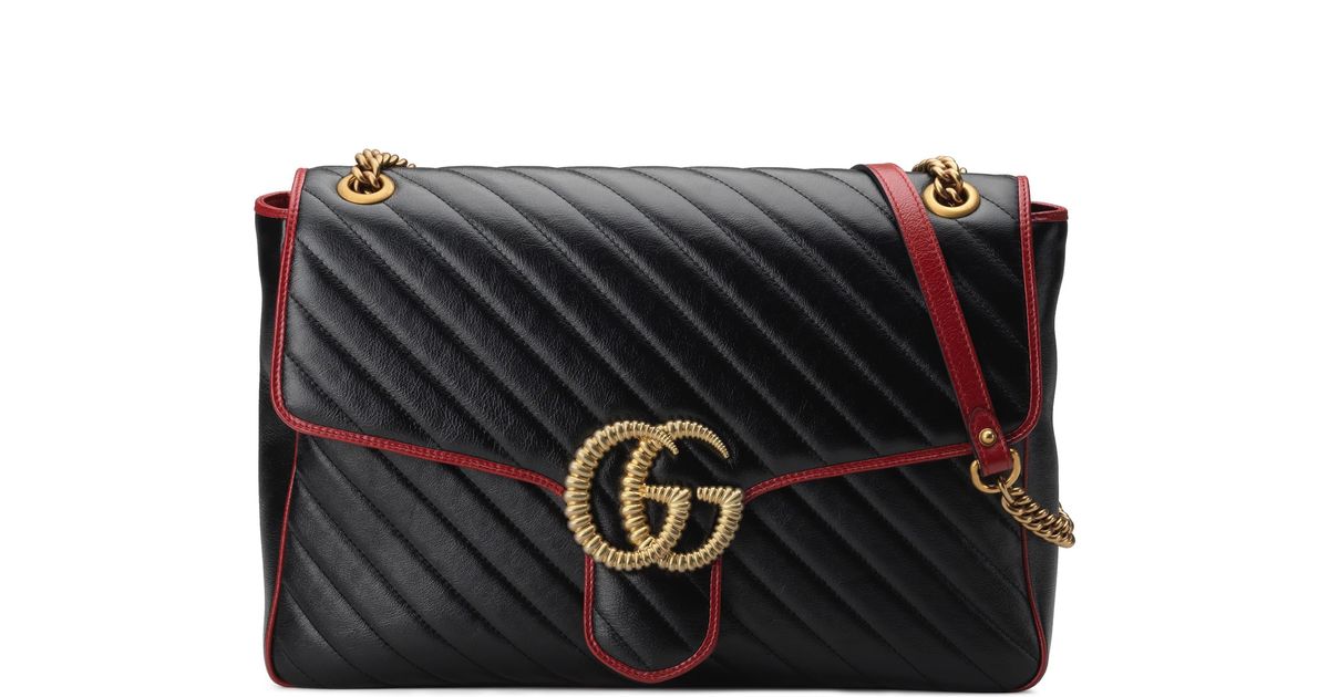 Gucci Large Gg Marmont 2.0 Matelassé Leather Shoulder Bag - in Black - Lyst