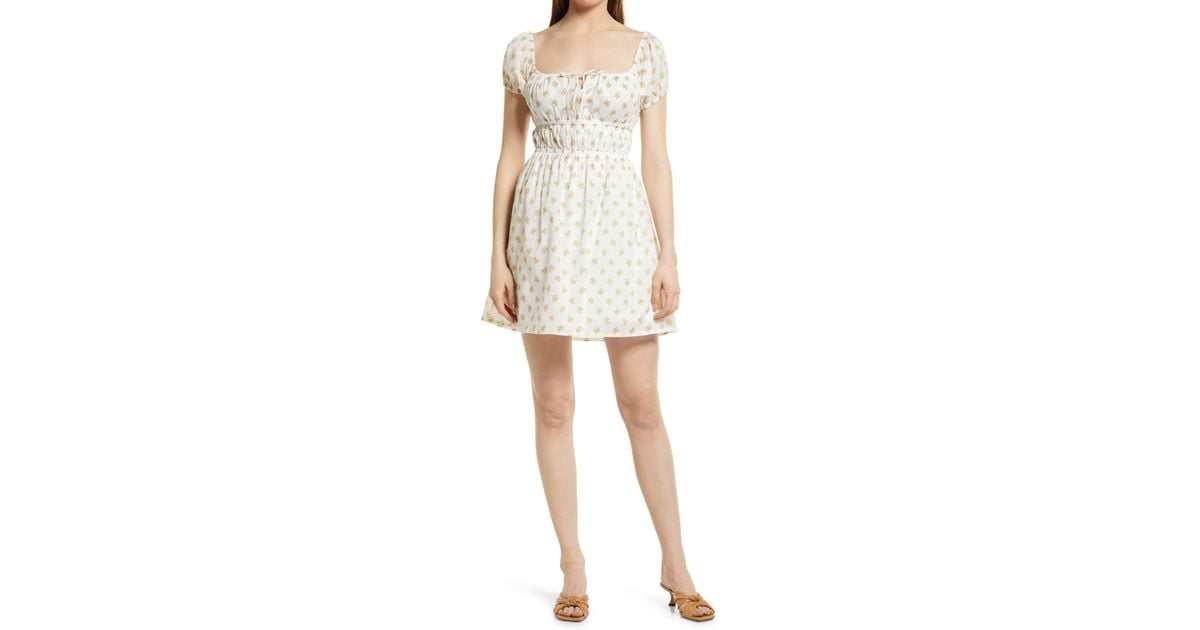 Faithfull The Brand Cintare floral-print Linen Minidress - Farfetch