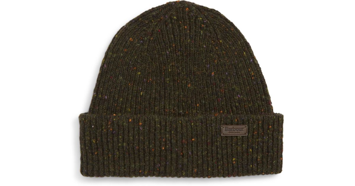Barbour Tweed Lowerfell Donegal Beanie Hat in Green for Men - Lyst