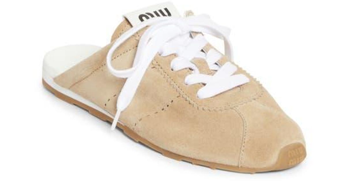 Miu Miu Sneaker Mule In Natural Lyst miu-miu-sneaker-mule-in-natural-lyst