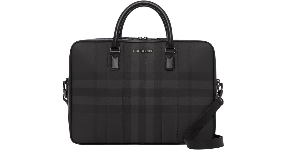 Burberry Ainsworth London Check Briefcase in Black for Men Lyst