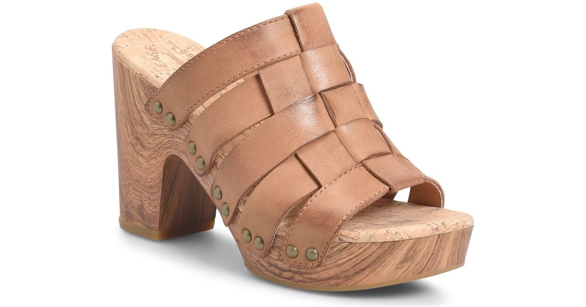 KorkEase Devan Platform Sandal in Brown Lyst