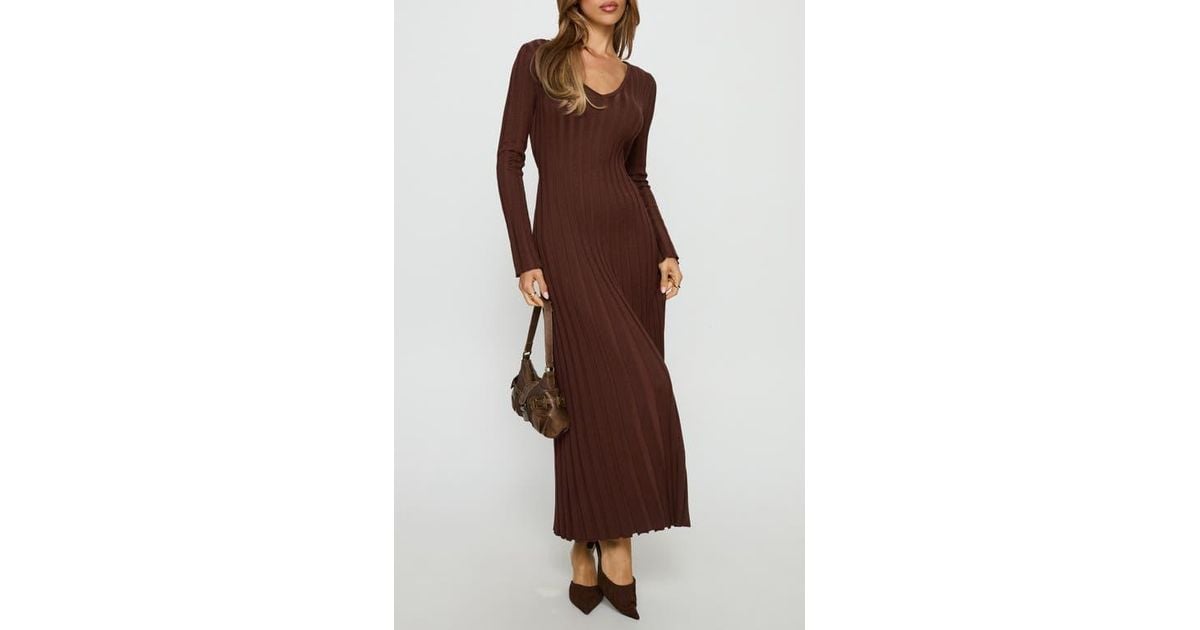 princess polly brown sweater dress Gratuita Long Sleeve Rib Maxi in Cicinia White Graduation Dresses Dresses A wide boat topselling Color:Dark Beige