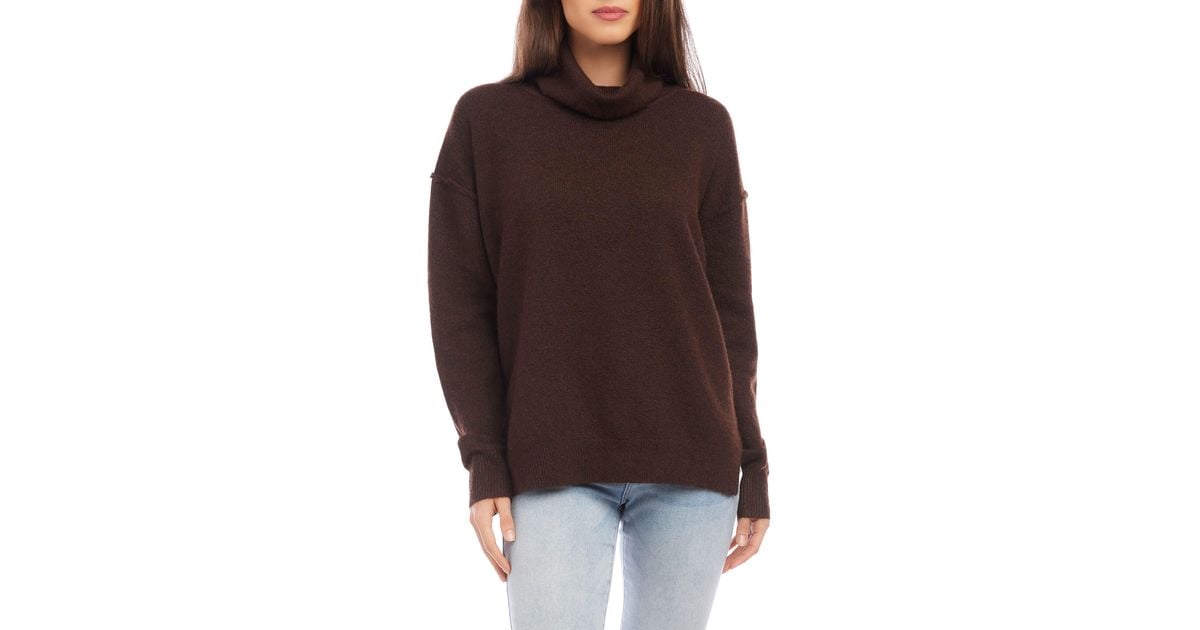 Karen Kane Turtleneck Sweater in Brown | Lyst