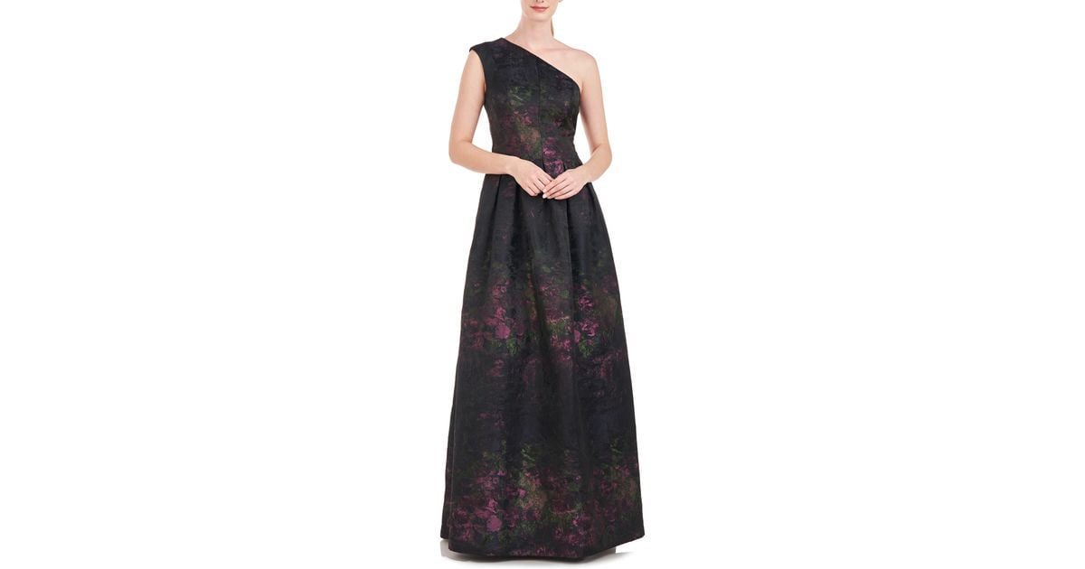 Kay Unger Cara One-shoulder Gown in Black | Lyst