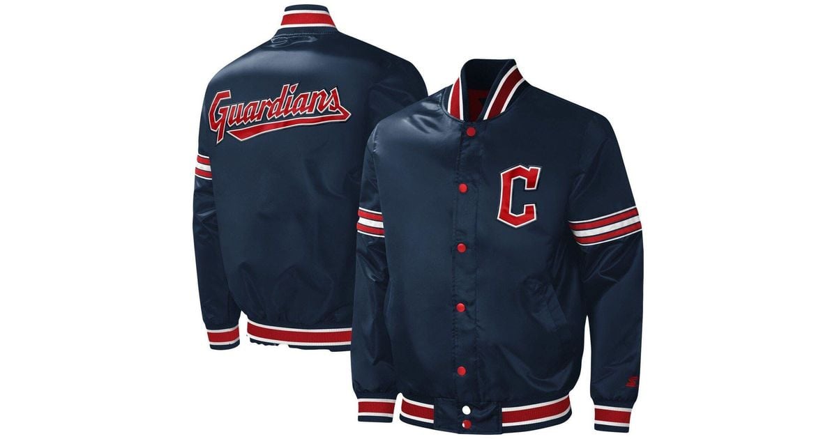 Starter Cleveland Guardians Midfield Satin Full-snap Varsity Jacket At ...