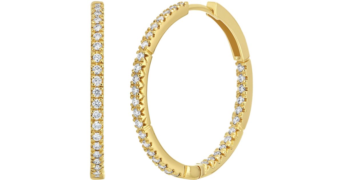 Bony Levy Inside Out Diamond Hoop Earrings in Metallic Lyst