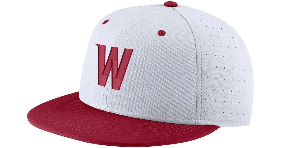 Nike Washington State Cougars Aero True Baseball Performance Fitted Hat