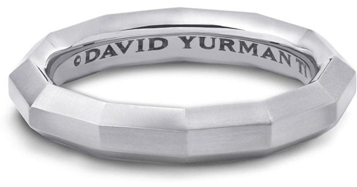 David Yurman Faceted Band Ring In Titanium for Men Lyst