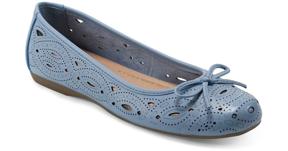 Earth Josie Cutout Ballet Flat in Blue | Lyst