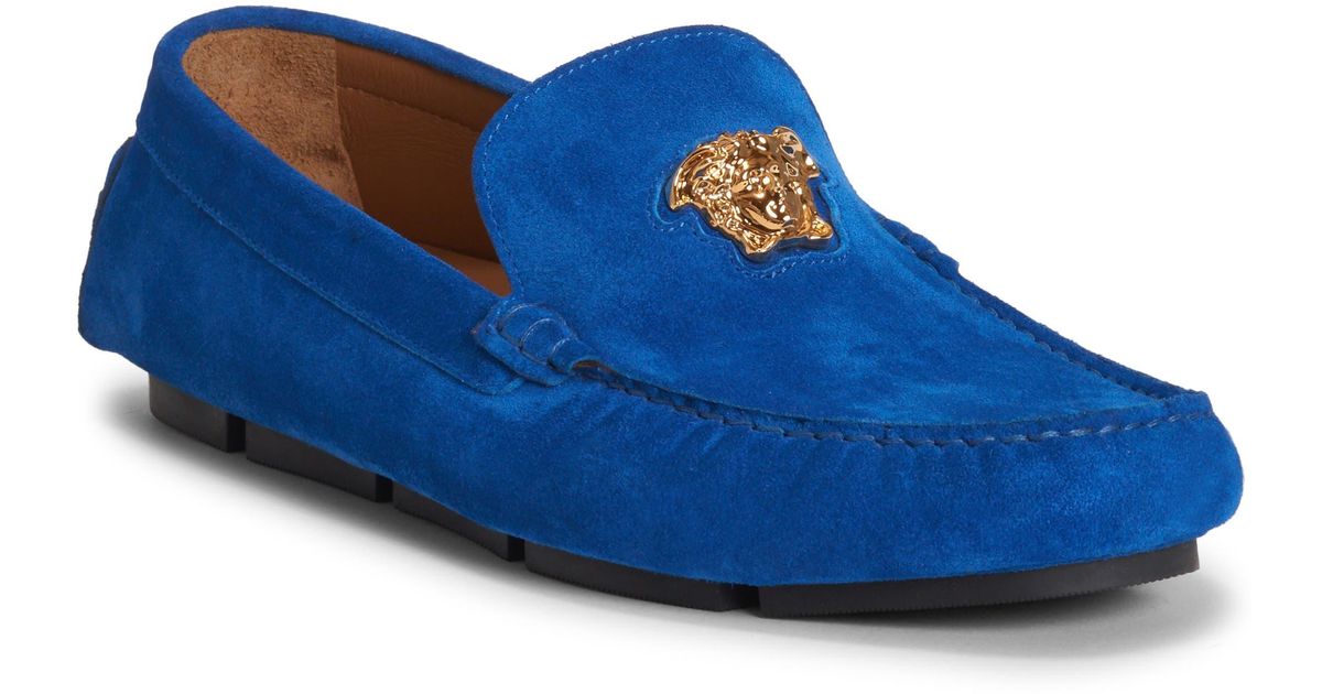 Versace Medusa Driving Shoe in Blue for Men | Lyst