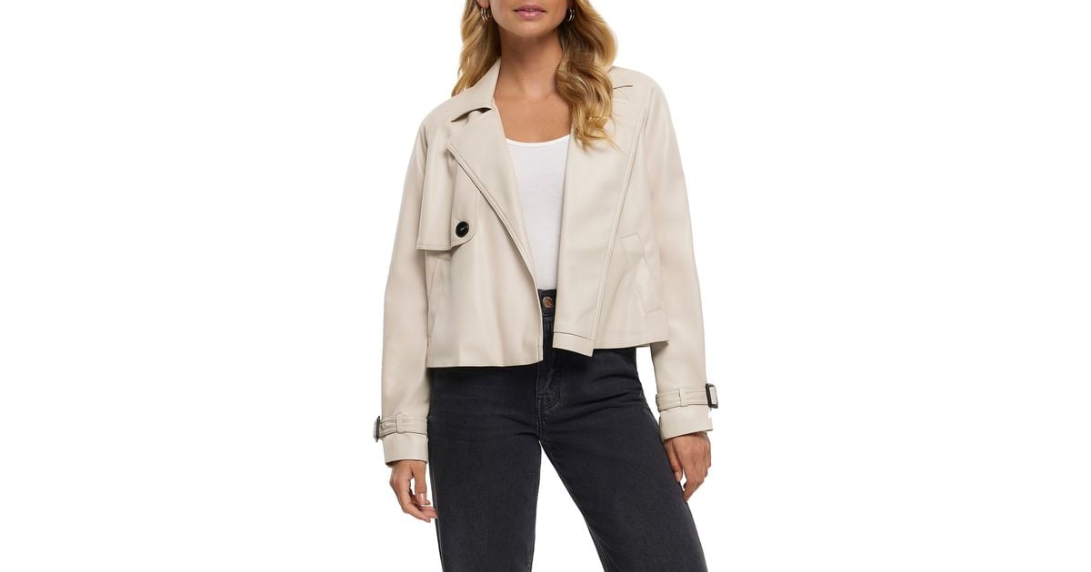 River island cream leather jacket sale
