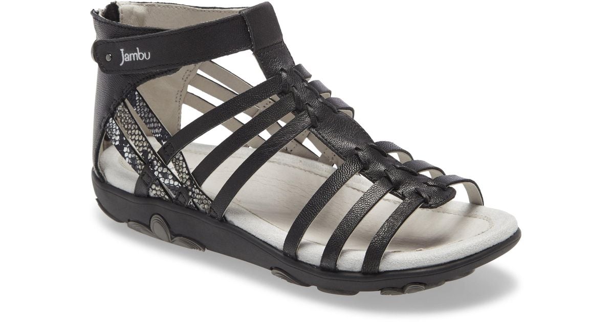 Jambu Bonsai Gladiator Sandal in Black Leather (Black) | Lyst