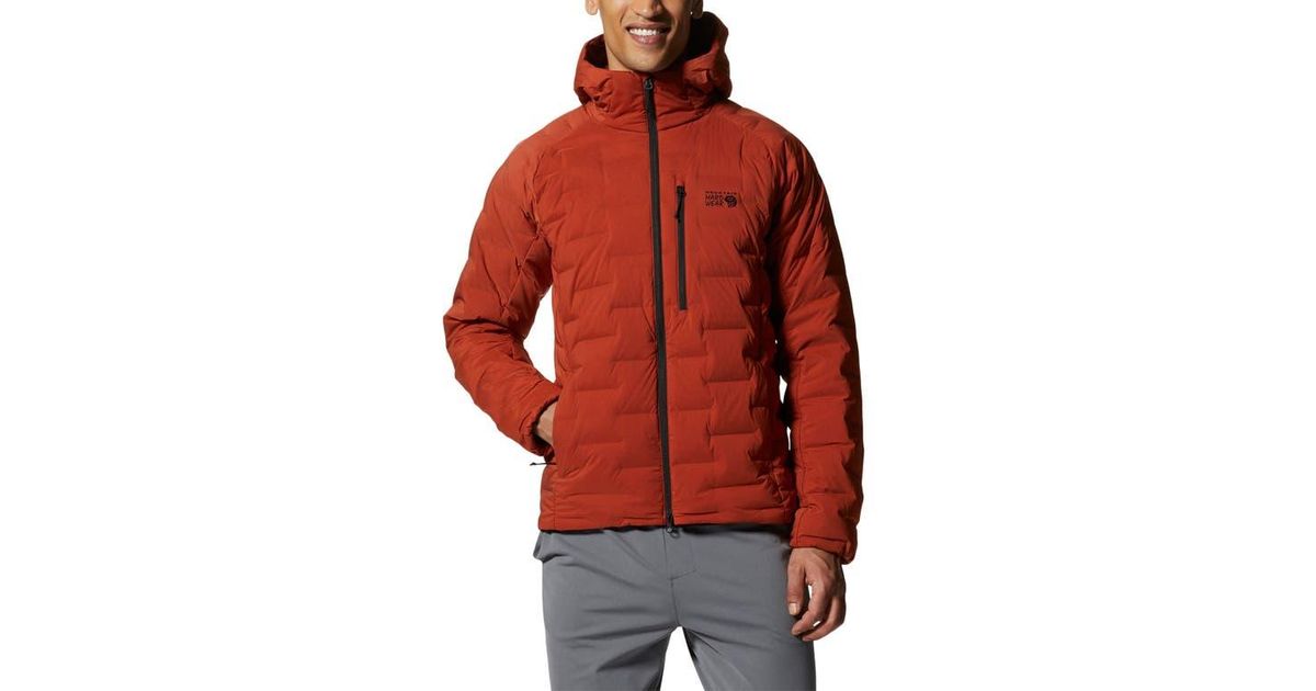 Mountain Hardwear Stretchdown 700 Fill Power Down Hooded Jacket in Red ...