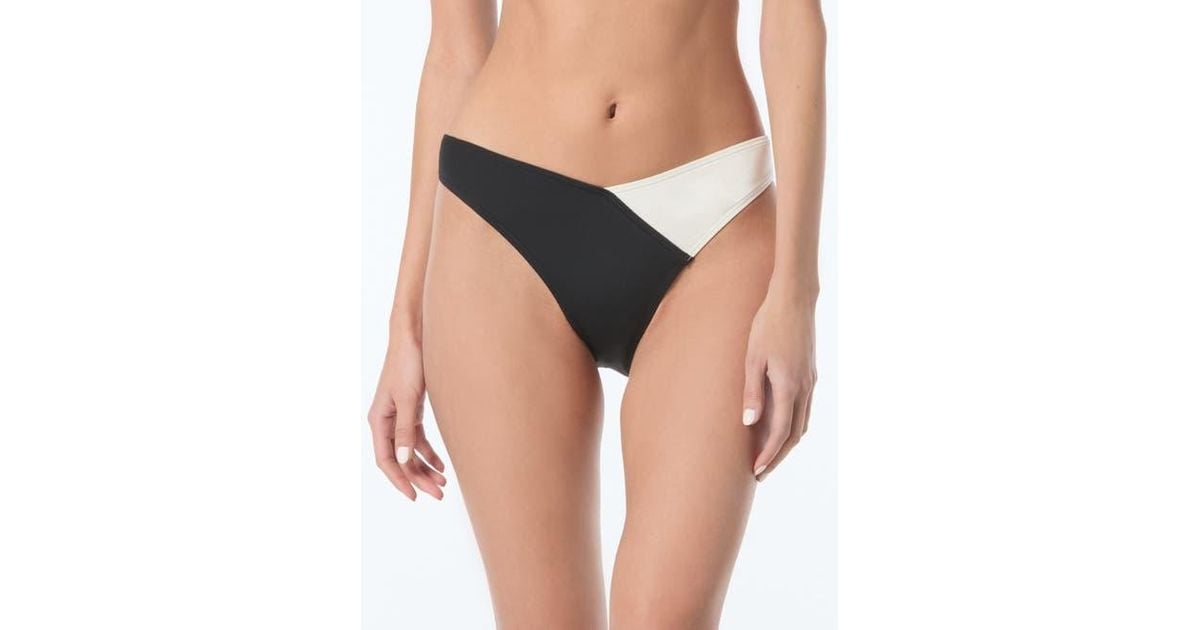 Vince Camuto Color Block High Cut Bikini Bottom Lyst