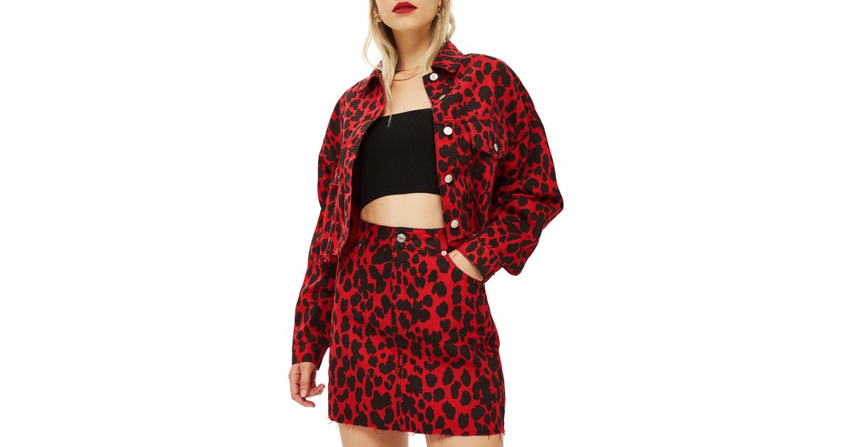 red leopard denim jacket