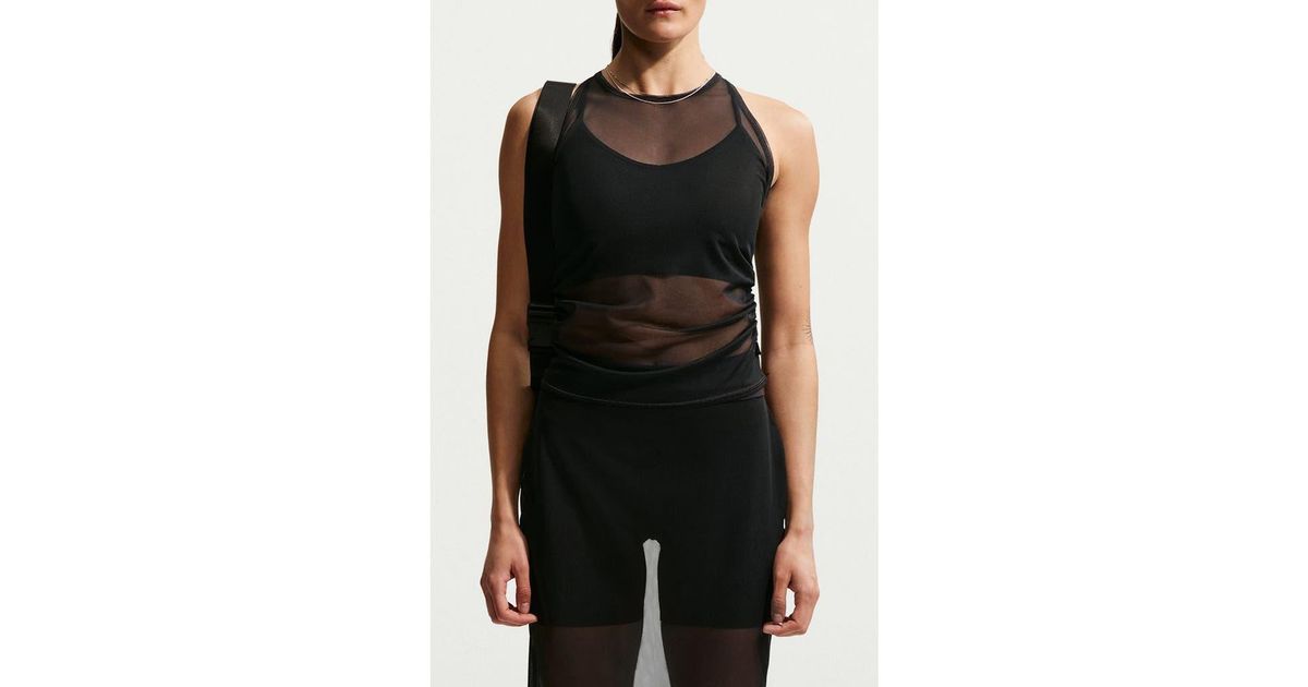 Sheer Racerback Nike Sheer Racerback Tank in Black | Lyst
