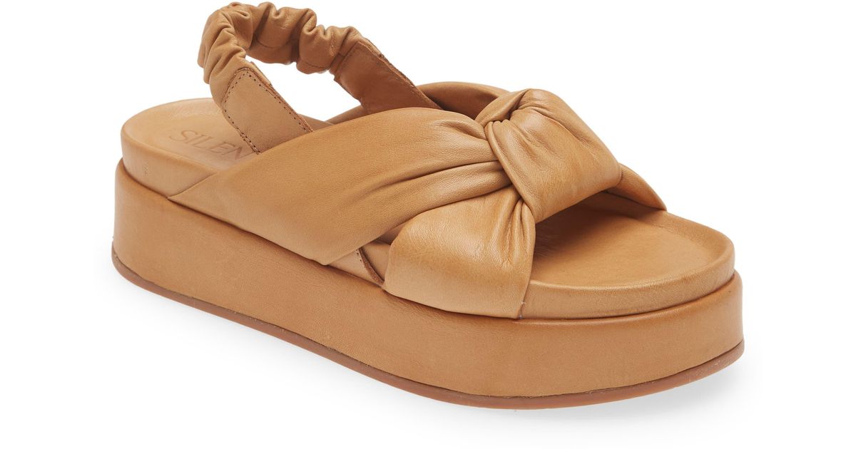 Silent D Pance Slingback Platform Sandal in Brown | Lyst